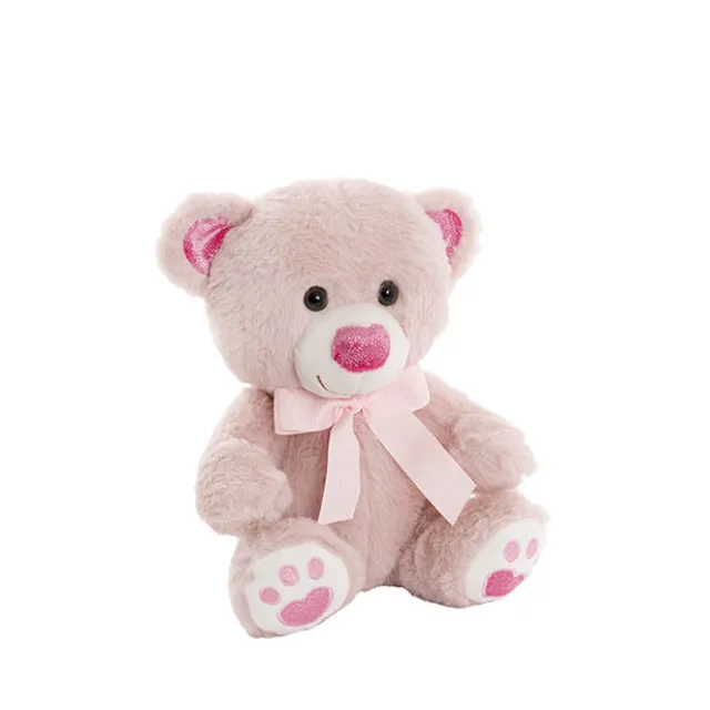 Sweetheart Teddy Bear Molly w Bow Dusty Pink (25cmST)