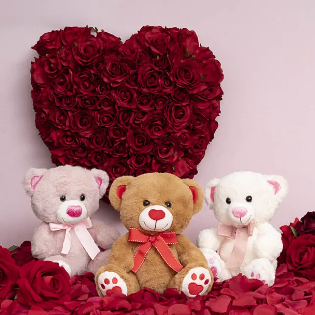 Sweetheart Teddy Bear Molly w Bow Dusty Pink (25cmST)