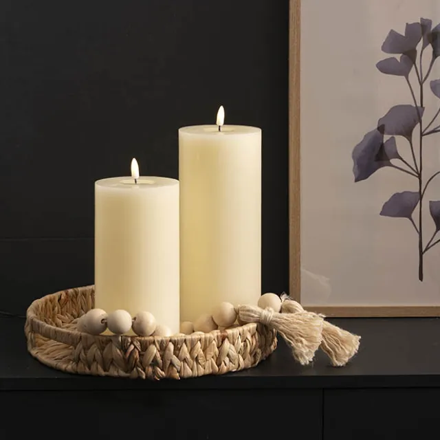 Wax LED Trueflame Event Pillar Candle Ivory (10x25cmH)