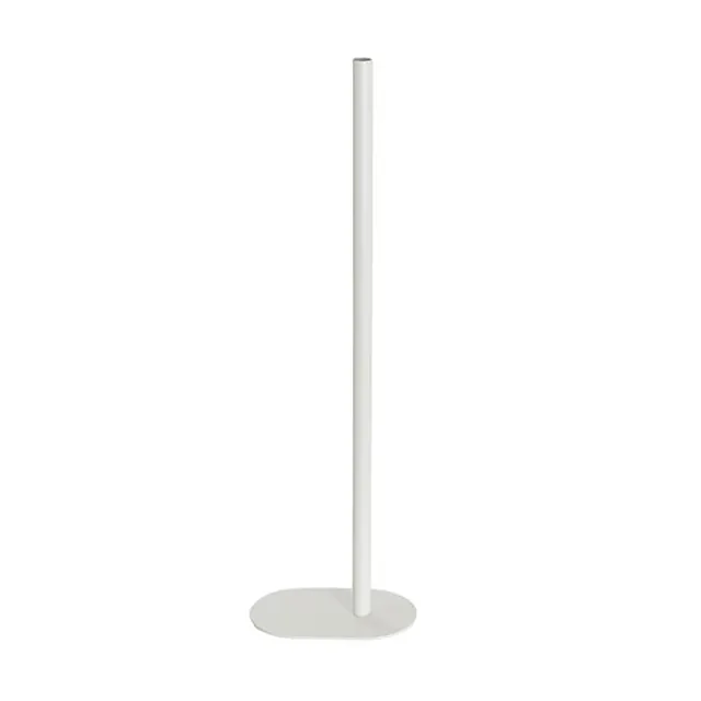 Tall Single Metal Tube Vase White (15x9x50cmH)
