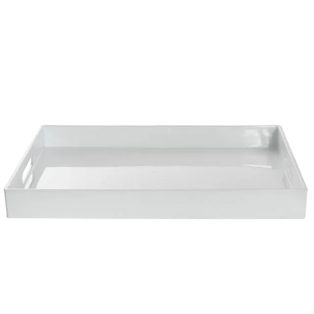 Tray Rectangular w Handles White (40x30x4cmH)