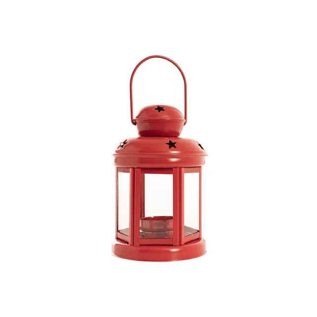 Twilight Metal Hanging Lantern Red (10x15cmH)