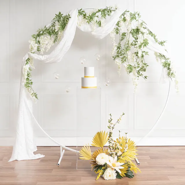Backdrop Large Circular Frame Only White (200cmDx215cmH)