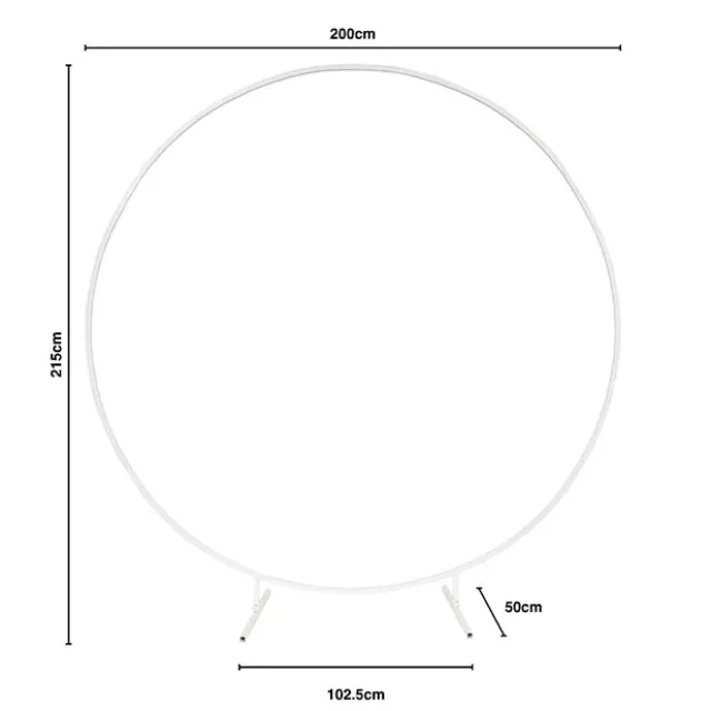 Backdrop Large Circular Frame Only White (200cmDx215cmH)