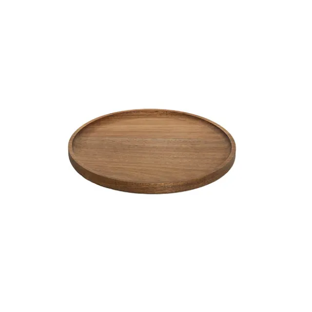 Acacia Wood Round Serving Tray Brown (20cmDx1.5cmH)
