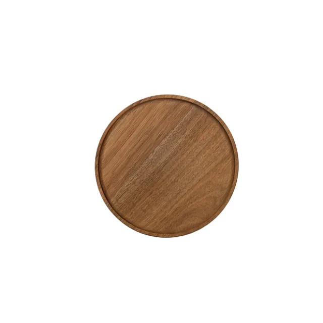Acacia Wood Round Serving Tray Brown (20cmDx1.5cmH)