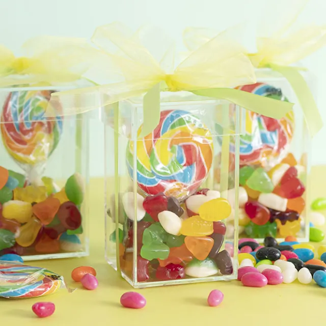 Acrylic Single Rose Head Display Box with Lid (9x9x15cmH)