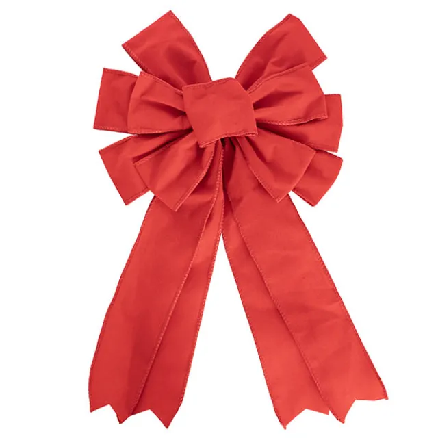 Pre-Made Bow Ribon Bow Velvet 10 Loops Red (26Wx32L)