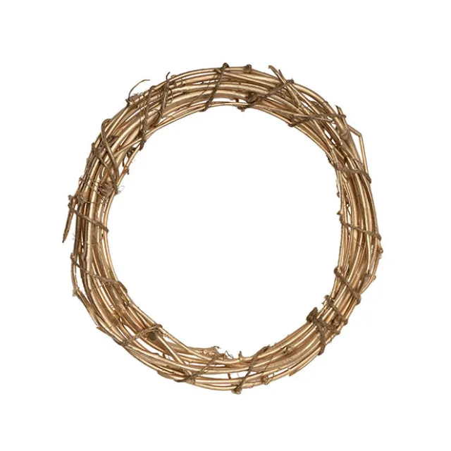 Elegant Rattan Wreath Champagne Gold (40cmD)