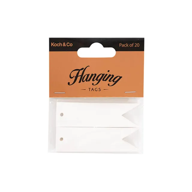 Hanging Gift Tags Blank Flag White Pack 20 (7Lx2W)cm)