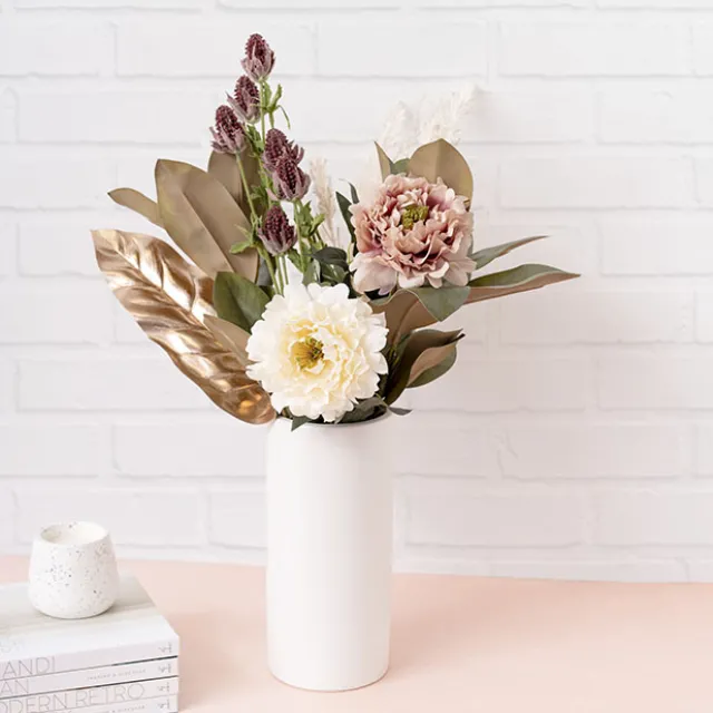 Vintage Peony Spray Dusty Pink (70cmH)