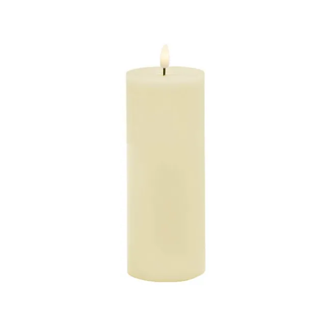 Wax LED Trueflame Event Pillar Candle Ivory (7.5x22.5cmH)