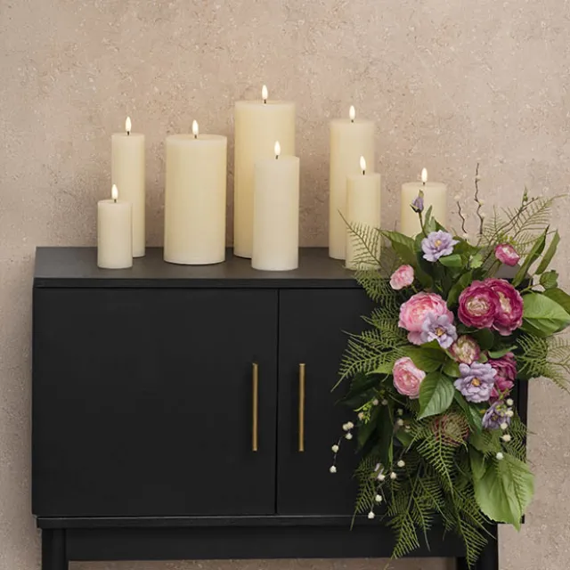 Wax LED Trueflame Event Pillar Candle Ivory (5.5x10cmH)