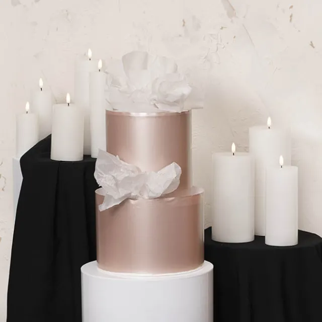 Wax LED Trueflame Event Pillar Candle White (10x20cmH)