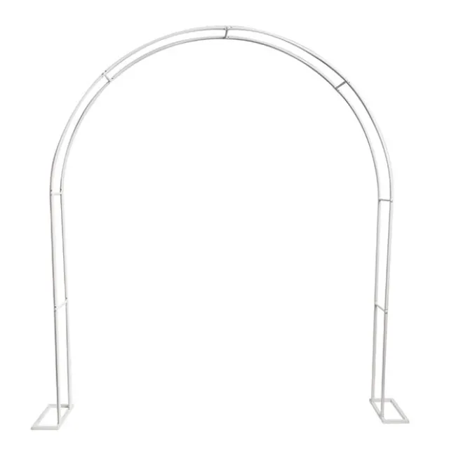 Wedding Metal Arch Curved Double Layer White (210x40x210cmH)