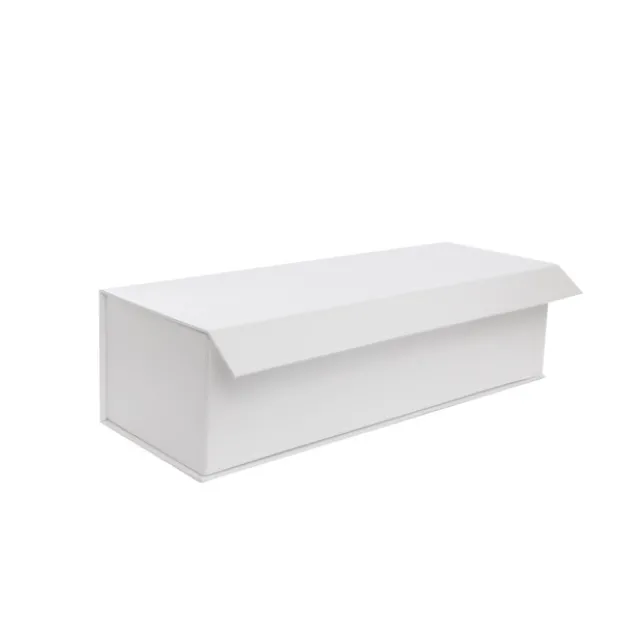 Wine Box Magnetic Lid Ribbed White (11x9x33.5cmH)