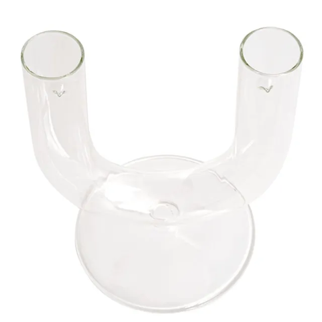 Glass Palma U Shape Dinner Taper Candle Holder (9×11×15cmH)