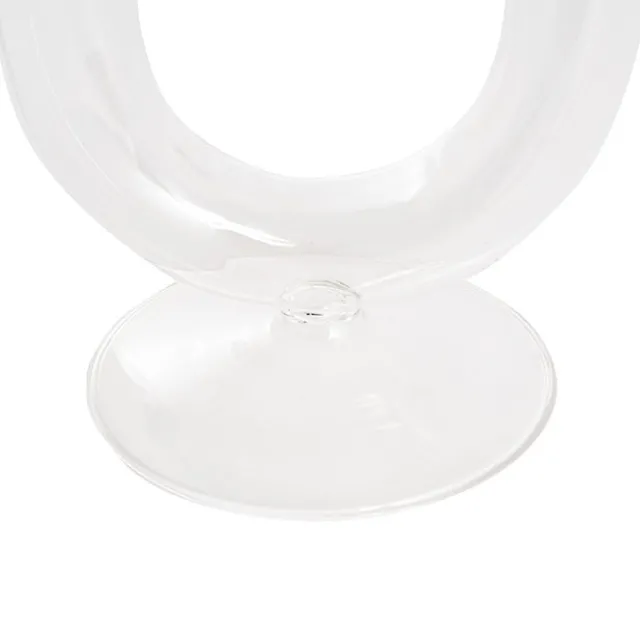 Glass Palma U Shape Dinner Taper Candle Holder (9×11×15cmH)