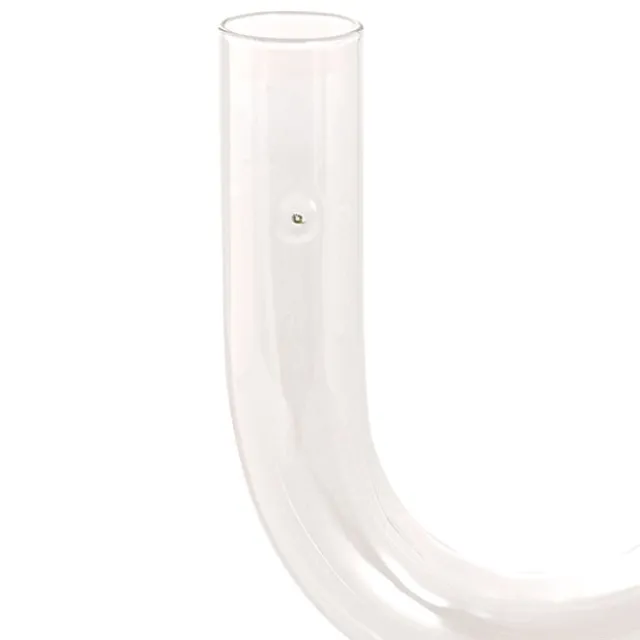 Glass Palma U Shape Dinner Taper Candle Holder (9×11×15cmH)