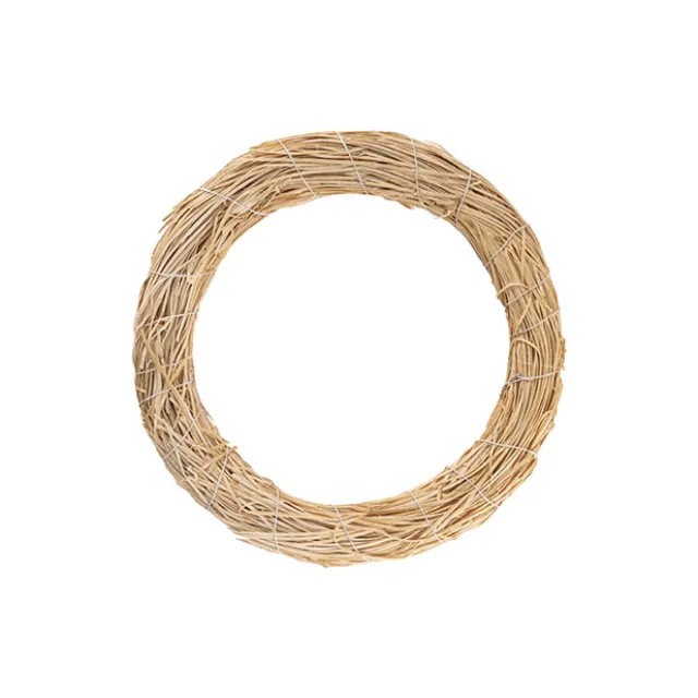Wood Wool Wreath Natural Beige (30cmD)