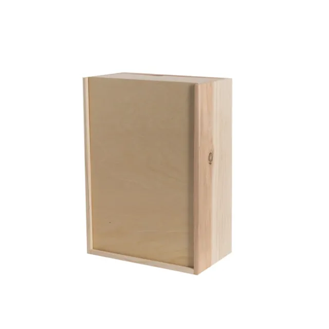 Wooden Box with Wooden Sliding Lid (35x25x14cmH)