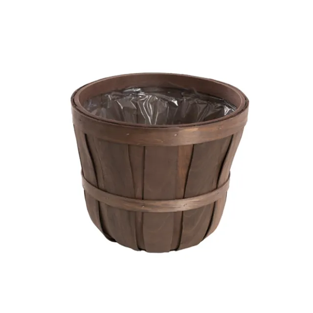 Woven Barrel Planter Dark Brown (30x25cmH)
