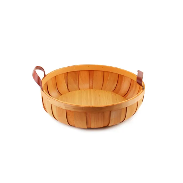 Woven Barrel Round Tray Natural (31.5x8cmH)