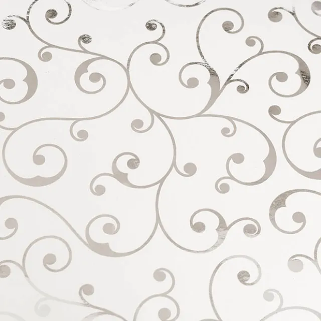 Wrapping Paper Elegant Swirls Gloss Silver Foil (70cmx25m)