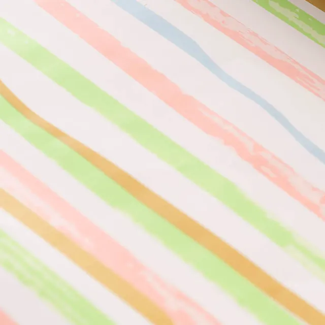 Wrapping Paper Roll Pastel & Gold Stripes Gloss (50cmx50m)