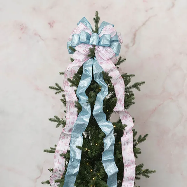 Pre-Made Bow Luxury Tree Topper Pastels (33Wx113Lcm)