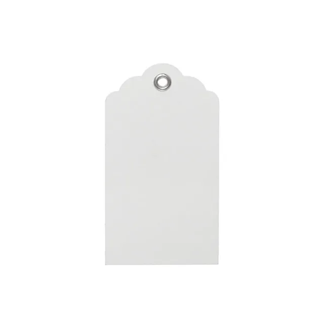 Hanging Gift Tags Scallop White Pack 20(5x9cmH)